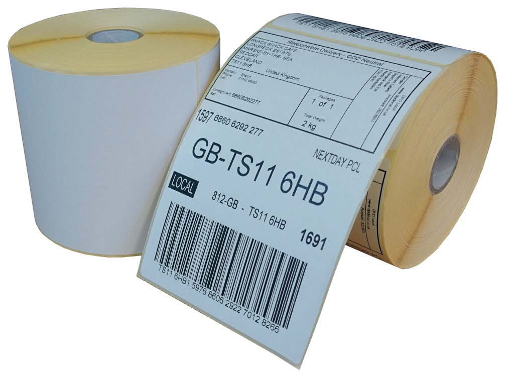 102mm x 152mm Zebra Direct Thermal Labels - 25mm core - 500 labels per roll