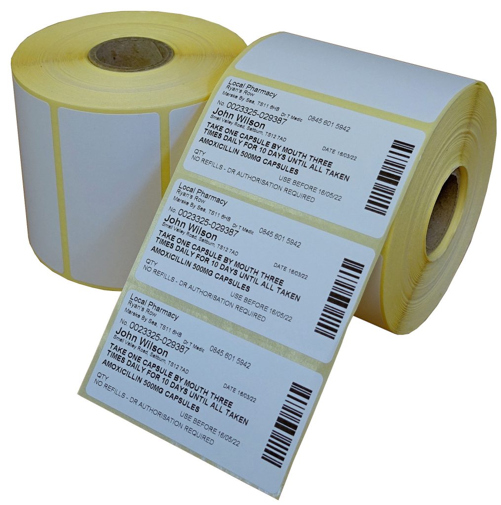 70mm x 35mm Zebra Direct Thermal Labels - 25mm core